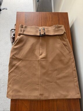 Banana Republic Camel Belted Mini Skirt